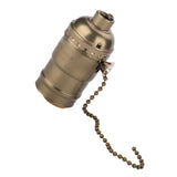 E27 Aluminum Vintage Light Socket with Pull Chain Desk Lamp Lighting Holder Screw Base (Bronze)