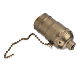 E27 Aluminum Vintage Light Socket with Pull Chain Desk Lamp Lighting Holder Screw Base (Bronze) - Top-Down View