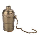 E27 Aluminum Vintage Light Socket with Pull Chain Desk Lamp Lighting Holder Screw Base (Bronze)