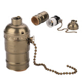 E27 Aluminum Vintage Light Socket with Pull Chain Desk Lamp Lighting Holder Screw Base (Bronze) - Extra Image