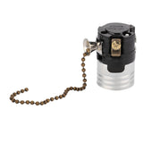 E27 Aluminum Vintage Light Socket with Pull Chain Desk Lamp Lighting Holder Screw Base (Bronze)