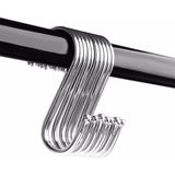 10pcs S Shaped Metal Hook Multi functional Bathroom Kitchen Hanging Hanger Clothes Holder (L)