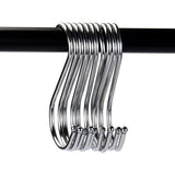 10pcs S Shaped Metal Hook Multi functional Bathroom Kitchen Hanging Hanger Clothes Holder (L) - 45-Degree Angle