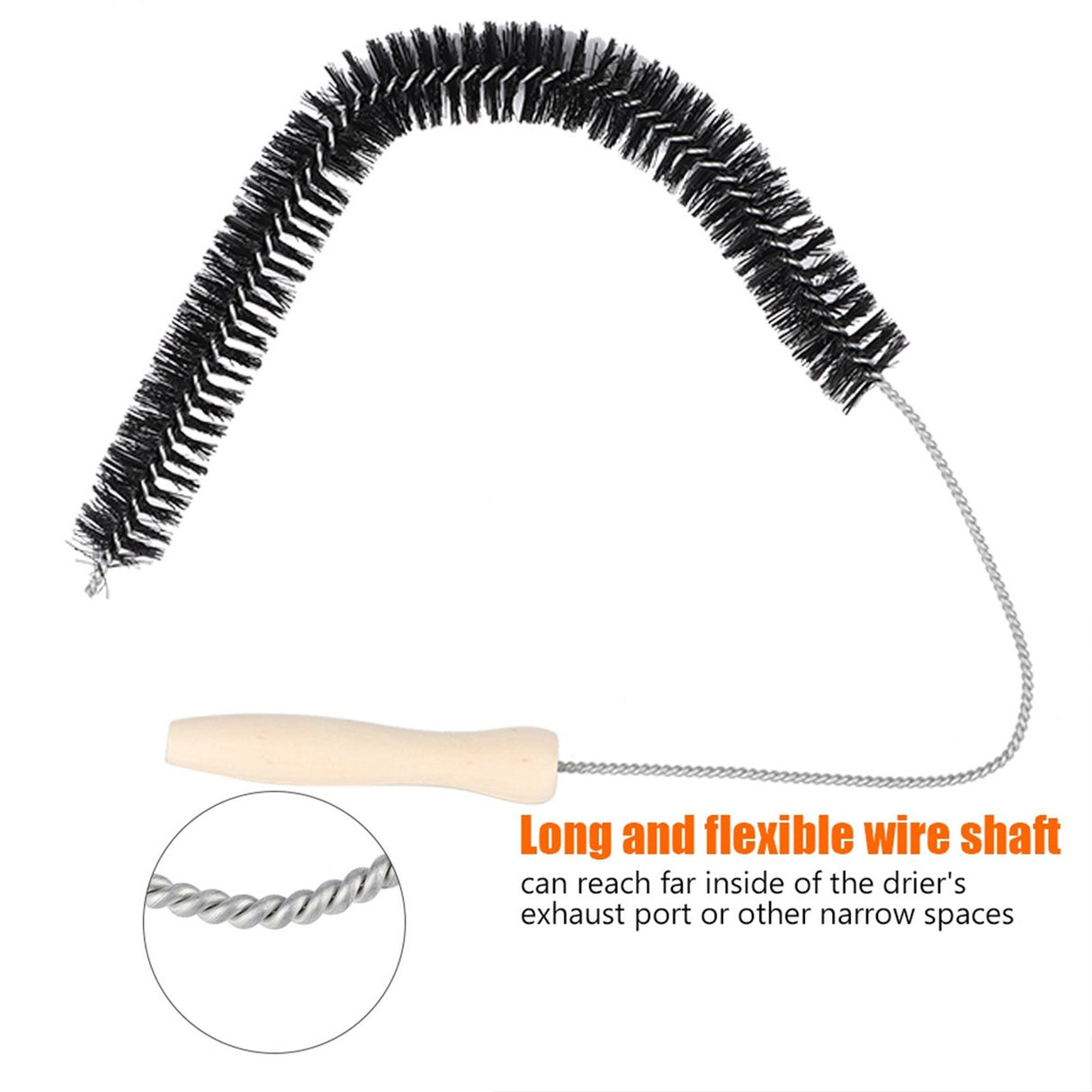Clothes Dryer Vent Brush Long Flexible Rod Cleaning Tool for Dirt Dust Lint Blockage Removal