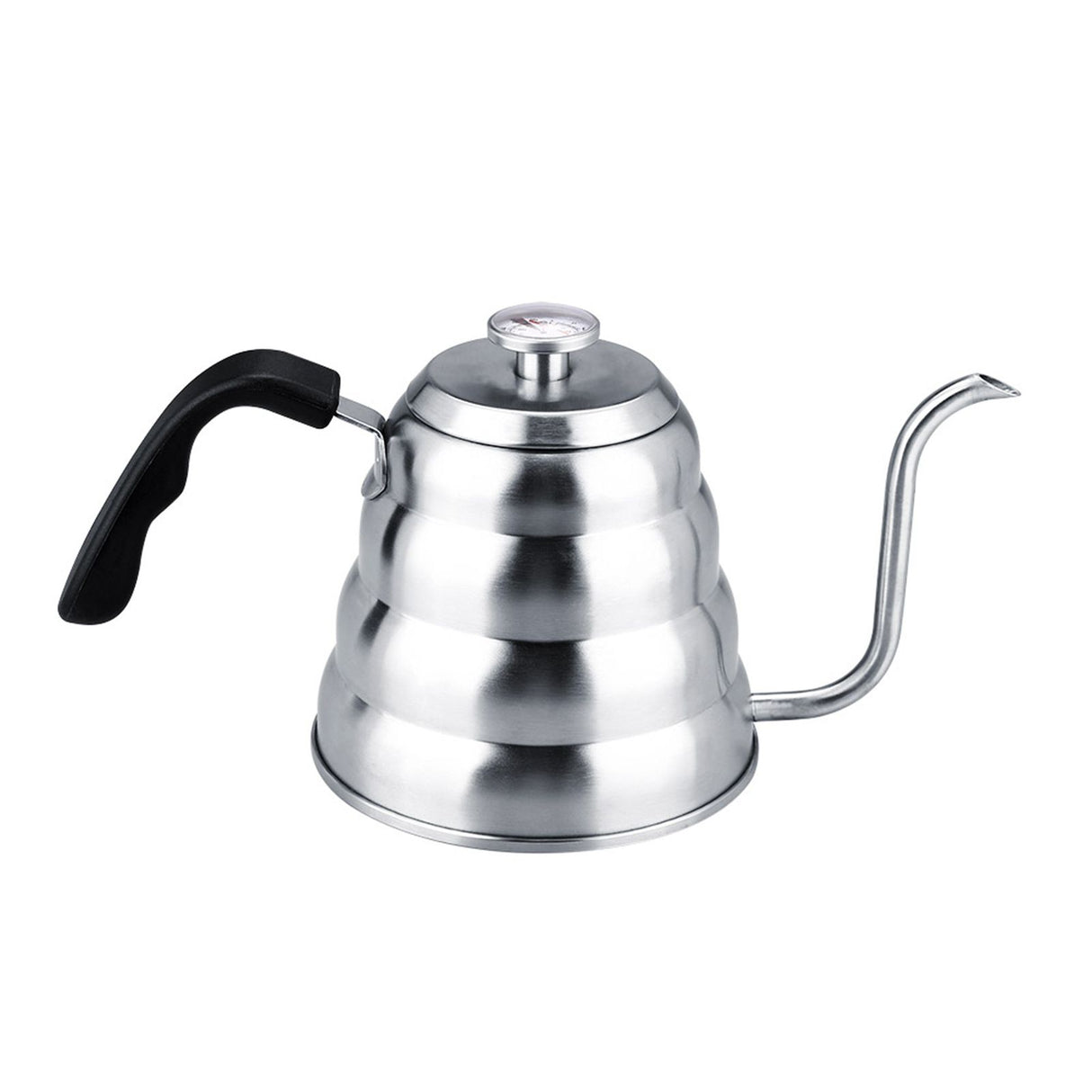 304 Stainless Steel Pour Over Coffee Gooseneck Kettle Teapot with Thermometer Home 1.2L