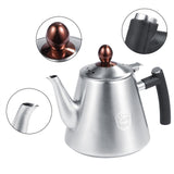 1.2L Stainless Steel Stove top Teapot Tea Coffee Pot Kettle Heat Resistant Handle Matte - Rear View