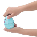 Plastic Cartoon Cute Egg Manual Timer Kitchen Cooking Tool 55 Minutes Mechanical Alarm Blue - Extra Image
