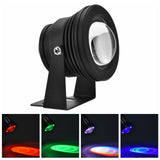 12V 10W RGB Waterproof Aquarium LED Spotlight Lamp for Fish Tank Pool Garden Underwater Black