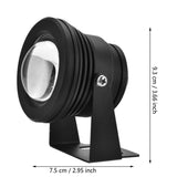 12V 10W RGB Waterproof Aquarium LED Spotlight Lamp for Fish Tank Pool Garden Underwater Black