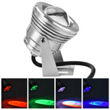 12V 10W RGB Waterproof Aquarium LED Spotlight Lamp for Fish Tank Pool Garden Underwater Silver