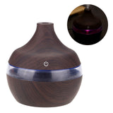 300ml Wood Grain USB Humidifier Colorful LED Night Light Mist Maker for Office Car Home