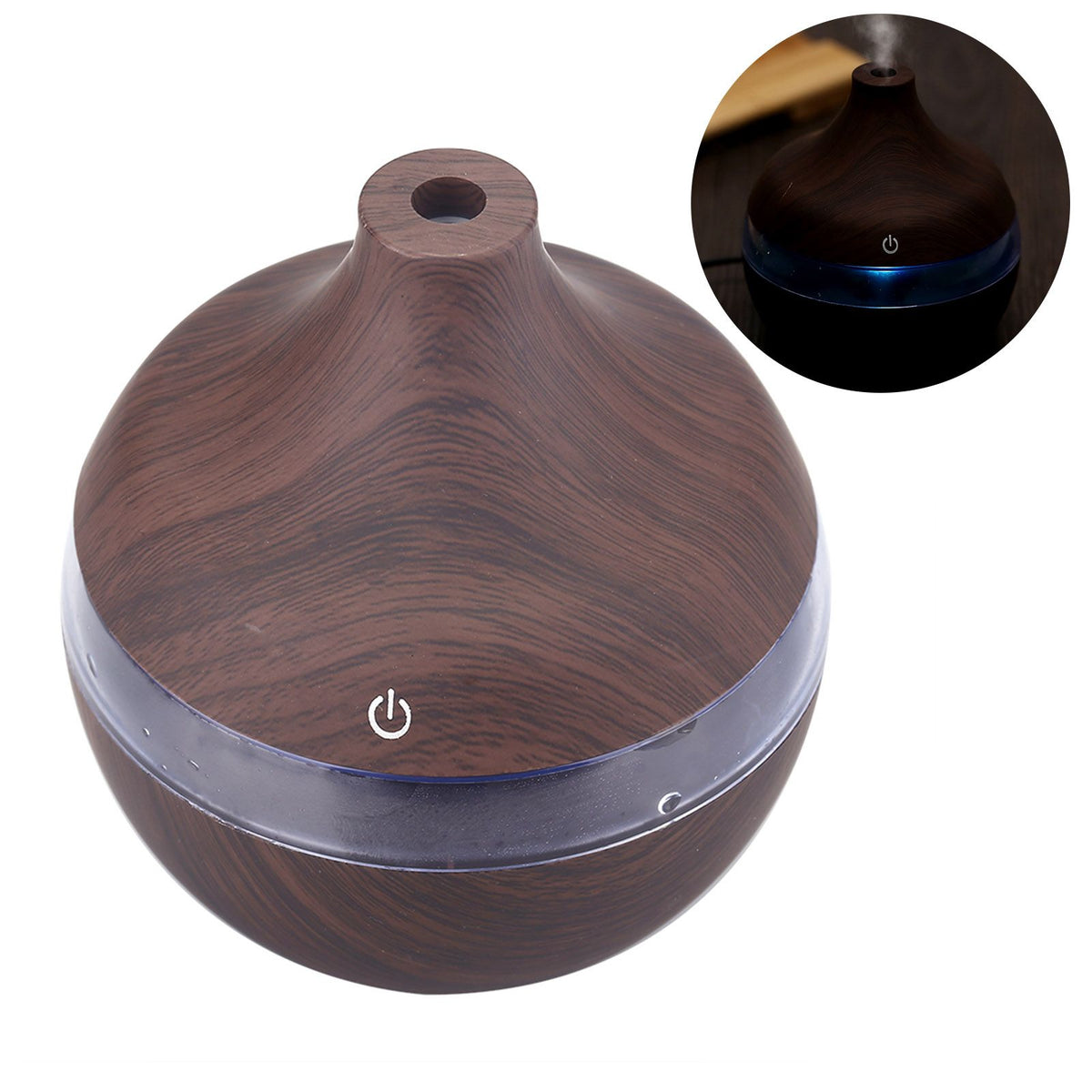 300ml Wood Grain USB Humidifier Colorful LED Night Light Mist Maker for Office Car Home