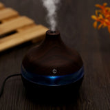 300ml Wood Grain USB Humidifier Colorful LED Night Light Mist Maker for Office Car Home