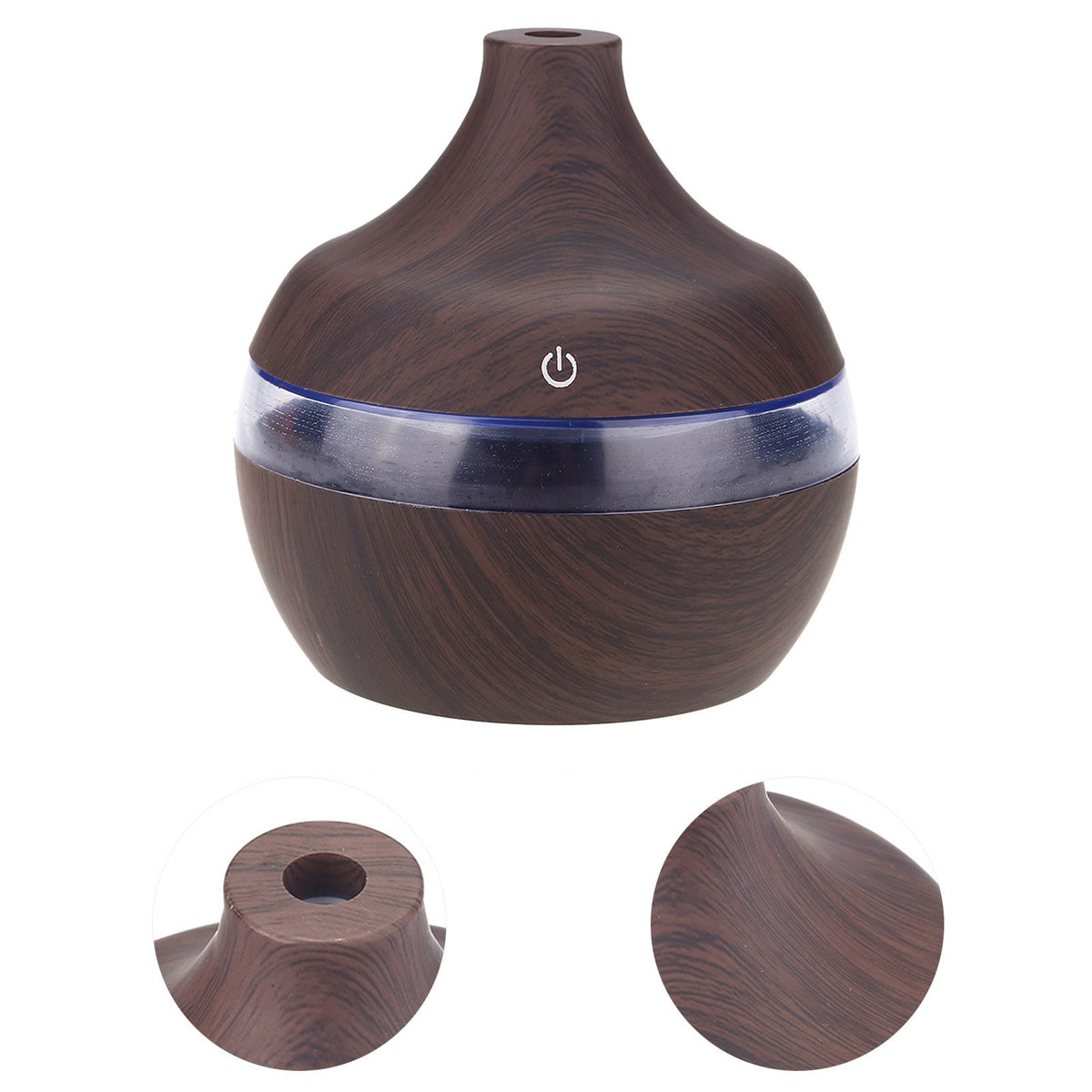 300ml Wood Grain USB Humidifier Colorful LED Night Light Mist Maker for Office Car Home