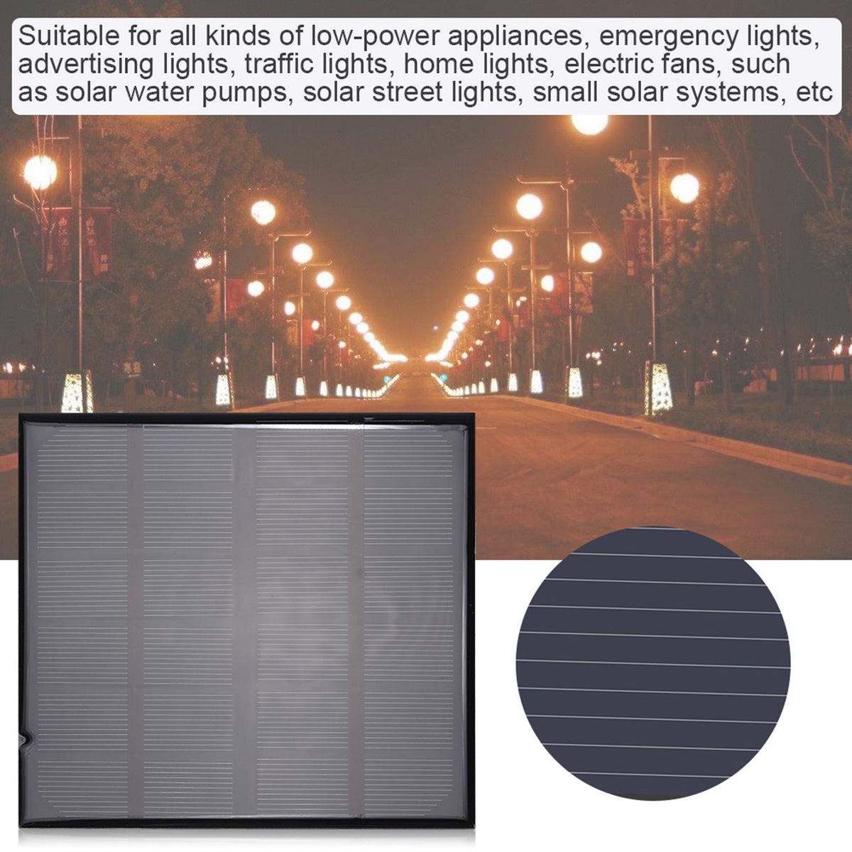 6V 2W Mini Portable Polycrystalline Solar Panel Smart Power for Battery Charger Outdoor