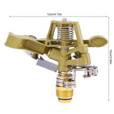 360° Rotary Zinc Alloy Water Irrigation Sprayer Sprinkler For Garden Yard Lawn 1/2 Inch - Rear View