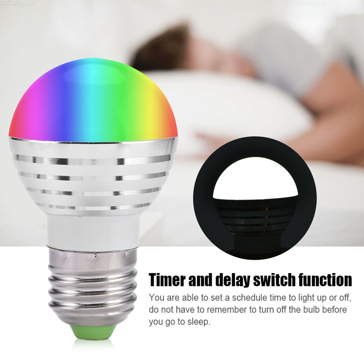 E27 3W RGB LED Color Changing Candle Light Lamp Bulb Remote Control Kit