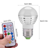 E27 3W RGB LED Color Changing Candle Light Lamp Bulb Remote Control Kit - Close-Up Angle