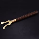 Tea Pot Heat Insulation Tea Clip Fork with Wooden Handle Cast Iron Head Coffee Tea Tools - Extra Image