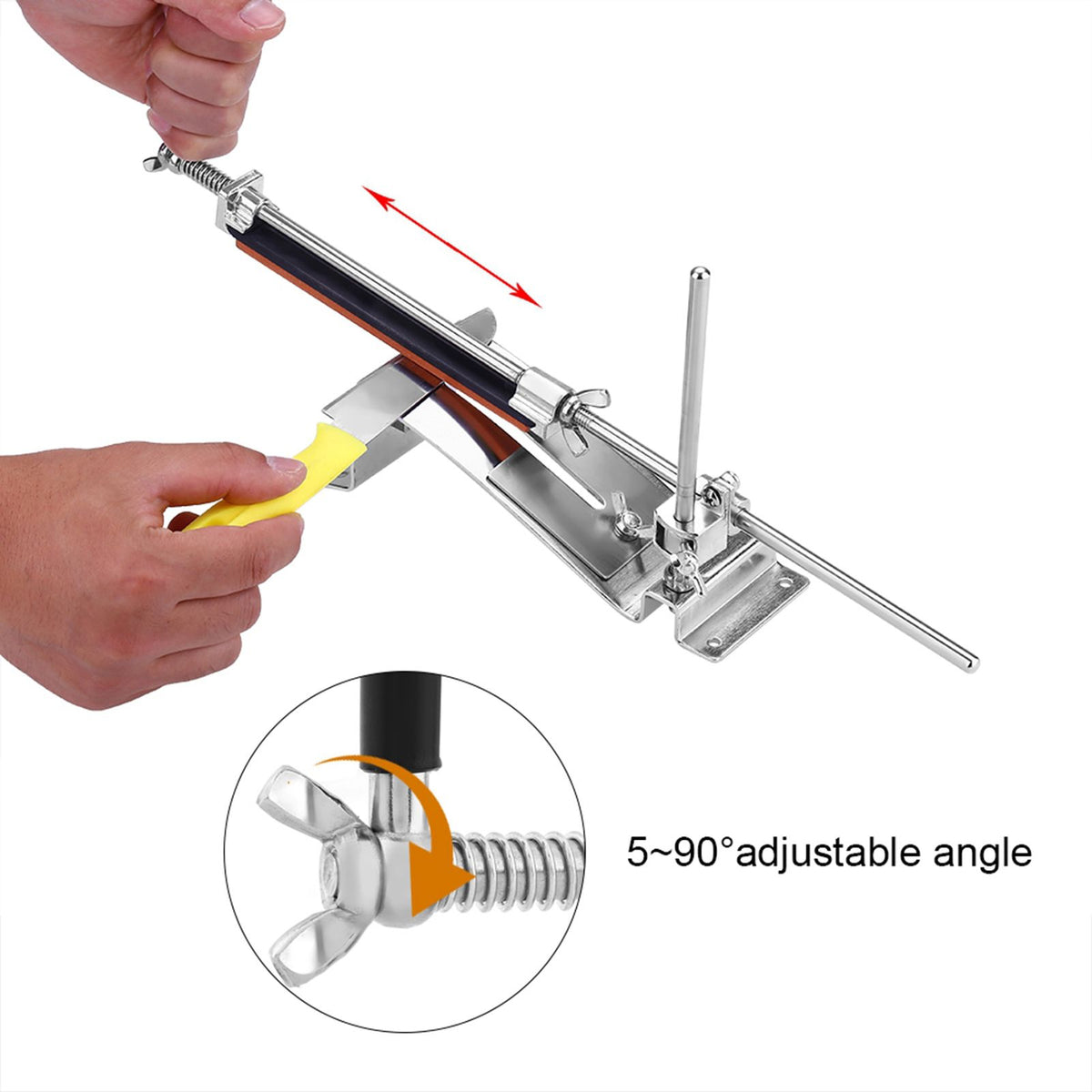 Stainless Steel Fix angle Sharpening System 4 Whetstones Kitchen Knife Sharpener Tool