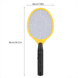 Cordless Battery Power Electric Fly Mosquito Swatter Bug Zapper Racket Insects Killer Yellow - Front View
