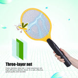 Cordless Battery Power Electric Fly Mosquito Swatter Bug Zapper Racket Insects Killer Yellow - Side View