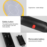Cordless Battery Power Electric Fly Mosquito Swatter Bug Zapper Racket Insects Killer Yellow