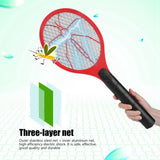 Cordless Battery Power Electric Fly Mosquito Swatter Bug Zapper Racket Insects Killer Red - Front View
