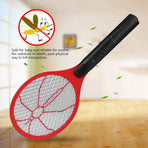 Cordless Battery Power Electric Fly Mosquito Swatter Bug Zapper Racket Insects Killer Red