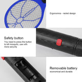 Cordless Battery Power Electric Fly Mosquito Swatter Bug Zapper Racket Insects Killer Blue