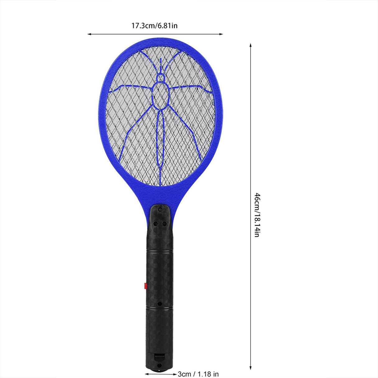 Cordless Battery Power Electric Fly Mosquito Swatter Bug Zapper Racket Insects Killer Blue
