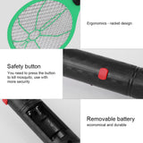 Cordless Battery Power Electric Fly Mosquito Swatter Bug Zapper Racket Insects Killer Green - 45-Degree Angle