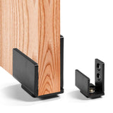 1pc Black Steel Hardware Sliding Barn Door Bottom Wall Mount Floor Guide with Screws - Front View