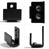 1pc Black Steel Hardware Sliding Barn Door Bottom Wall Mount Floor Guide with Screws - 45-Degree Angle