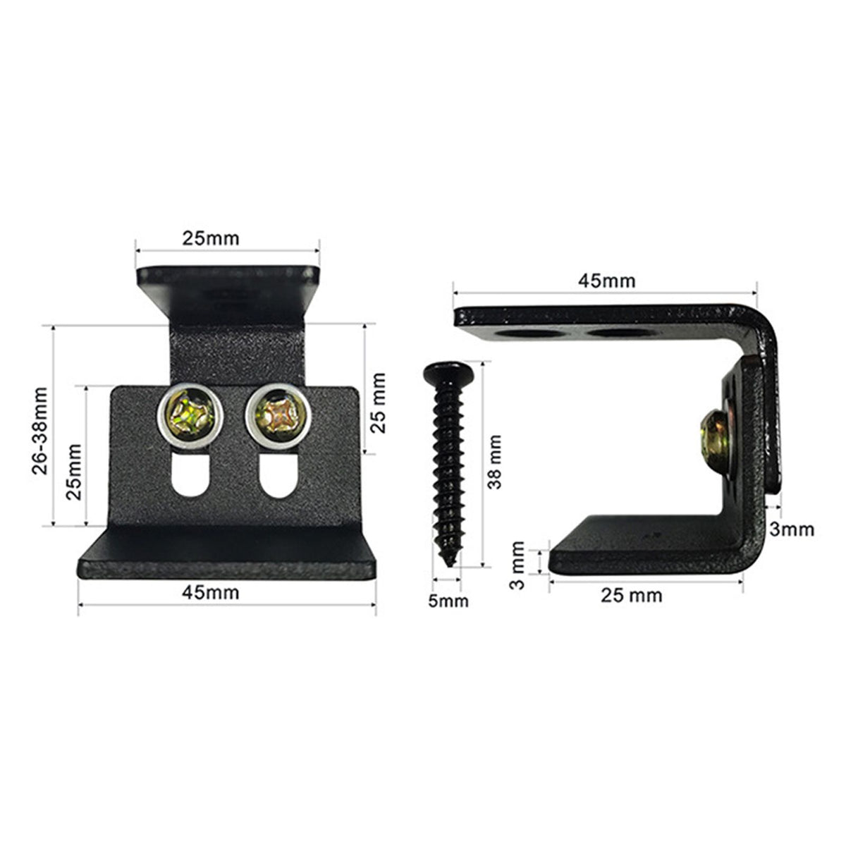 1pc Black Steel Hardware Sliding Barn Door Bottom Wall Mount Floor Guide with Screws