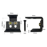 1pc Black Steel Hardware Sliding Barn Door Bottom Wall Mount Floor Guide with Screws - Rear View