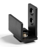 1pc Black Steel Hardware Sliding Barn Door Bottom Wall Mount Floor Guide with Screws - Close-Up Angle