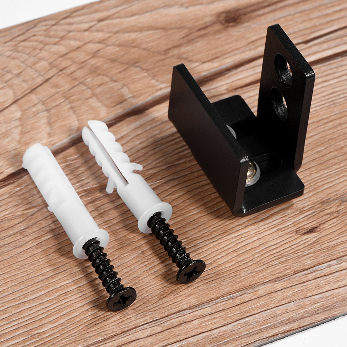 1pc Black Steel Hardware Sliding Barn Door Bottom Wall Mount Floor Guide with Screws