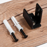 1pc Black Steel Hardware Sliding Barn Door Bottom Wall Mount Floor Guide with Screws
