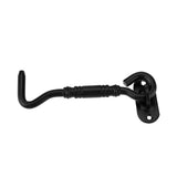 Black Color 201 Stainless Steel Cabin Hook and Eye Latch Lock for Shed Gate Door Window - Front View