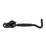 Black Color 201 Stainless Steel Cabin Hook and Eye Latch Lock for Shed Gate Door Window - Low Angle