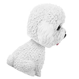 Simulation Shaking Head Dog Decor Bobble head Toy Car Interior Dashboard Ornament (White)