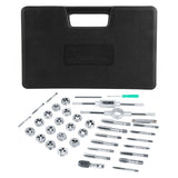 40Pcs M3-M12 Screw Nut Tap and Die Set with Wrenches and Thread Gauge Heavy Duty Hand Tools - Front View