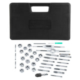 40Pcs M3-M12 Screw Nut Tap and Die Set with Wrenches and Thread Gauge Heavy Duty Hand Tools - Side View