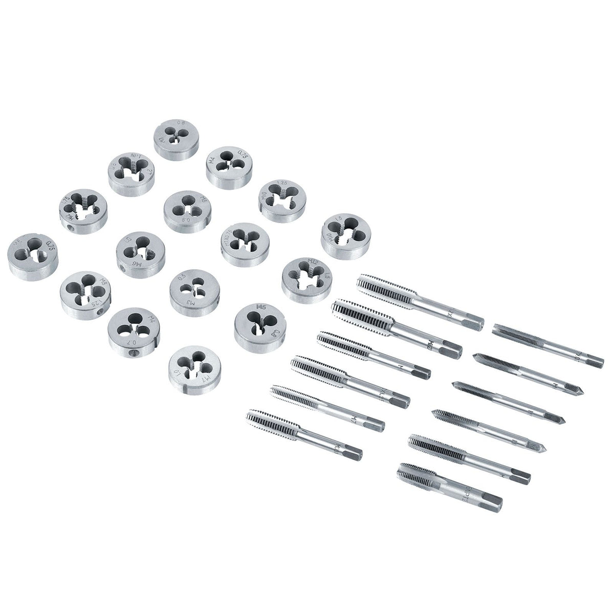 40Pcs M3-M12 Screw Nut Tap and Die Set with Wrenches and Thread Gauge Heavy Duty Hand Tools