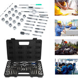 40Pcs M3-M12 Screw Nut Tap and Die Set with Wrenches and Thread Gauge Heavy Duty Hand Tools - Extra Image