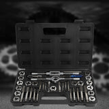 40Pcs M3-M12 Screw Nut Tap and Die Set with Wrenches and Thread Gauge Heavy Duty Hand Tools