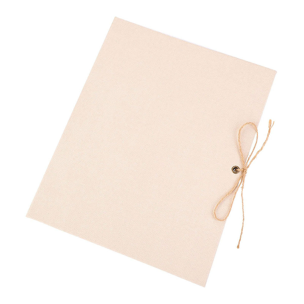 Creative Linen DIY Craft Card Album Scrapbook Simple Loose Leaf with Rope Strap 30 Pages(Beige)