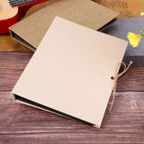 Creative Linen DIY Craft Card Album Scrapbook Simple Loose Leaf with Rope Strap 30 Pages(Beige)
