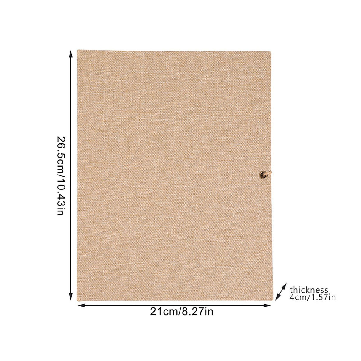 Creative Linen DIY Craft Card Album Scrapbook Simple Loose Leaf with Rope Strap 30 Pages(Brown)